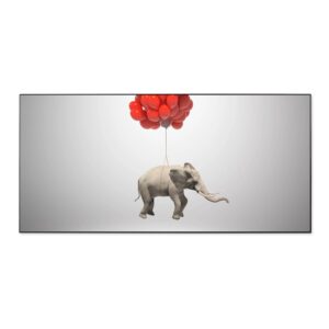 Banjado Magnettafel 78x37cm Magnetwand  Schwarz Aus Metall Magnetpinnwand Pinnwand Inkl. 4 Magnete Motiv Fliegender Elefant