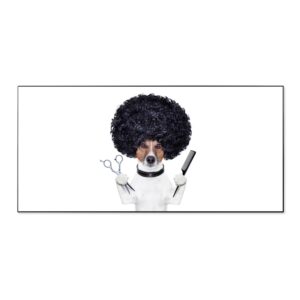 Banjado Magnettafel 78x37cm Magnetwand  Schwarz Aus Metall Magnetpinnwand Pinnwand Inkl. 4 Magnete Motiv Friseur Jack Russel