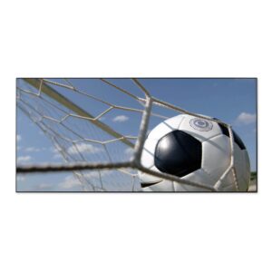 Banjado Magnettafel 78x37cm Magnetwand  Schwarz Aus Metall Magnetpinnwand Pinnwand Inkl. 4 Magnete Motiv Fußball