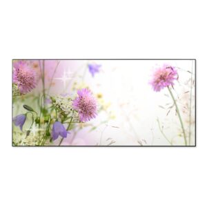 Banjado Magnettafel 78x37cm Magnetwand  Schwarz Aus Metall Magnetpinnwand Pinnwand Inkl. 4 Magnete Motiv Glitzernde Wiese