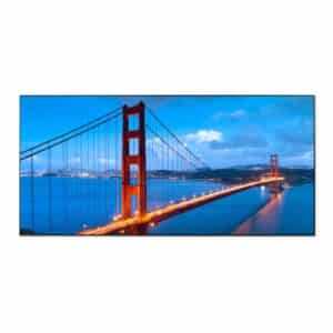 Banjado Magnettafel 78x37cm Magnetwand  Schwarz Aus Metall Magnetpinnwand Pinnwand Inkl. 4 Magnete Motiv Golden Gate Bridge
