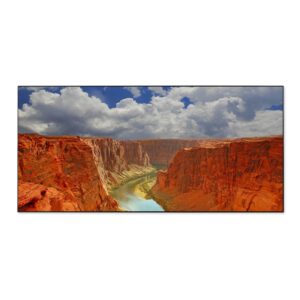 Banjado Magnettafel 78x37cm Magnetwand  Schwarz Aus Metall Magnetpinnwand Pinnwand Inkl. 4 Magnete Motiv Grand Canyon