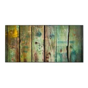 Banjado Magnettafel 78x37cm Magnetwand  Schwarz Aus Metall Magnetpinnwand Pinnwand Inkl. 4 Magnete Motiv Grünes Holz