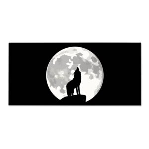 Banjado Magnettafel 78x37cm Magnetwand  Schwarz Aus Metall Magnetpinnwand Pinnwand Inkl. 4 Magnete Motiv Heulender Wolf Sw