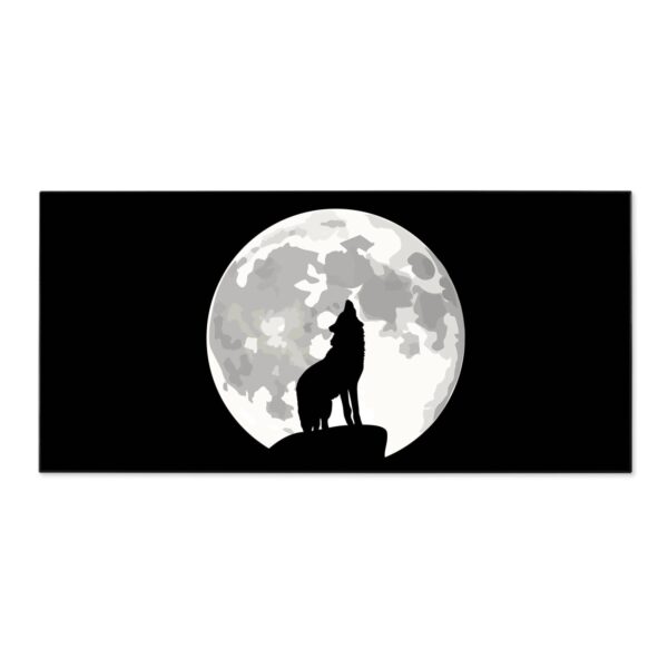 Banjado Magnettafel 78x37cm Magnetwand  Schwarz Aus Metall Magnetpinnwand Pinnwand Inkl. 4 Magnete Motiv Heulender Wolf Sw