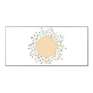 Banjado Magnettafel 78x37cm Magnetwand  Schwarz Aus Metall Magnetpinnwand Pinnwand Inkl. 4 Magnete Motiv Hibiskus Kreis