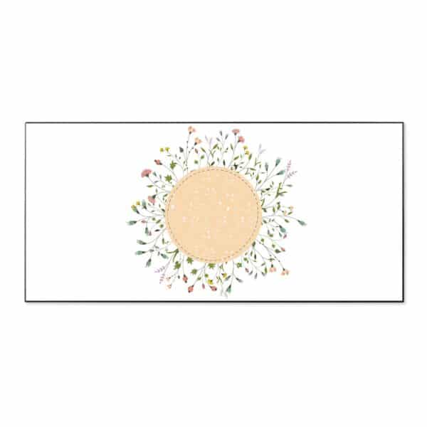 Banjado Magnettafel 78x37cm Magnetwand  Schwarz Aus Metall Magnetpinnwand Pinnwand Inkl. 4 Magnete Motiv Hibiskus Kreis