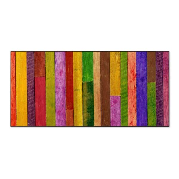 Banjado Magnettafel 78x37cm Magnetwand  Schwarz Aus Metall Magnetpinnwand Pinnwand Inkl. 4 Magnete Motiv Holz Collage Bunt