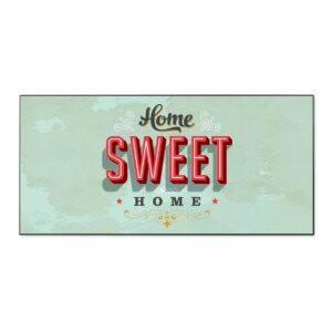Banjado Magnettafel 78x37cm Magnetwand  Schwarz Aus Metall Magnetpinnwand Pinnwand Inkl. 4 Magnete Motiv Home Sweet Home
