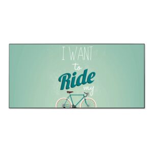 Banjado Magnettafel 78x37cm Magnetwand  Schwarz Aus Metall Magnetpinnwand Pinnwand Inkl. 4 Magnete Motiv I Want To Ride My Bike