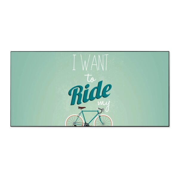 Banjado Magnettafel 78x37cm Magnetwand  Schwarz Aus Metall Magnetpinnwand Pinnwand Inkl. 4 Magnete Motiv I Want To Ride My Bike