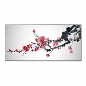 Banjado Magnettafel 78x37cm Magnetwand  Schwarz Aus Metall Magnetpinnwand Pinnwand Inkl. 4 Magnete Motiv Japanische Blüten 2