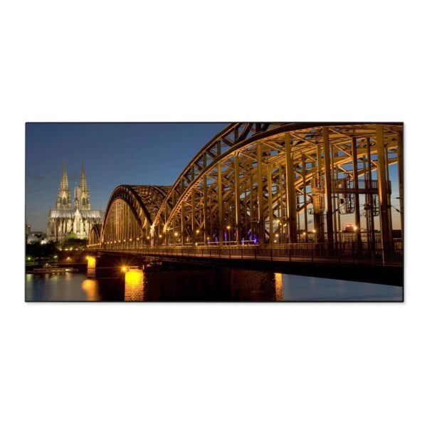 Banjado Magnettafel 78x37cm Magnetwand  Schwarz Aus Metall Magnetpinnwand Pinnwand Inkl. 4 Magnete Motiv Köln