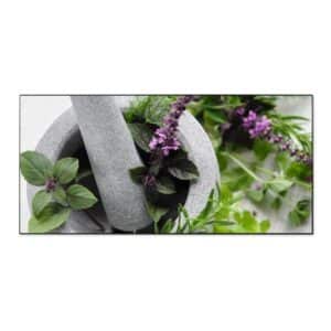 Banjado Magnettafel 78x37cm Magnetwand  Schwarz Aus Metall Magnetpinnwand Pinnwand Inkl. 4 Magnete Motiv Kräuter