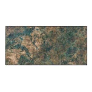 Banjado Magnettafel 78x37cm Magnetwand  Schwarz Aus Metall Magnetpinnwand Pinnwand Inkl. 4 Magnete Motiv Kupfer Patina