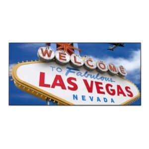 Banjado Magnettafel 78x37cm Magnetwand  Schwarz Aus Metall Magnetpinnwand Pinnwand Inkl. 4 Magnete Motiv Las Vegas