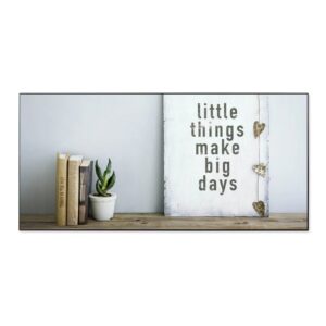 Banjado Magnettafel 78x37cm Magnetwand  Schwarz Aus Metall Magnetpinnwand Pinnwand Inkl. 4 Magnete Motiv Little Things