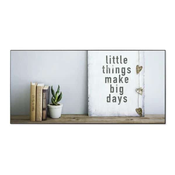 Banjado Magnettafel 78x37cm Magnetwand  Schwarz Aus Metall Magnetpinnwand Pinnwand Inkl. 4 Magnete Motiv Little Things