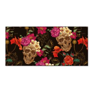 Banjado Magnettafel 78x37cm Magnetwand  Schwarz Aus Metall Magnetpinnwand Pinnwand Inkl. 4 Magnete Motiv Los Dias De Muertos