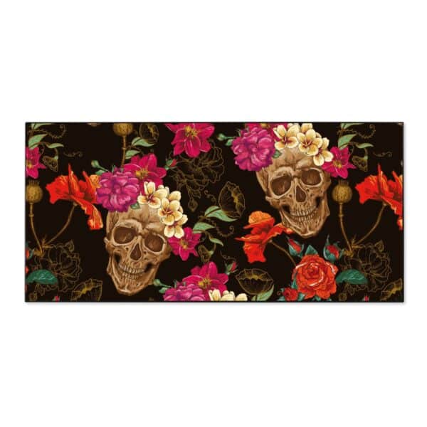 Banjado Magnettafel 78x37cm Magnetwand  Schwarz Aus Metall Magnetpinnwand Pinnwand Inkl. 4 Magnete Motiv Los Dias De Muertos