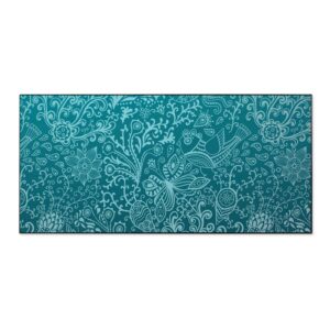 Banjado Magnettafel 78x37cm Magnetwand  Schwarz Aus Metall Magnetpinnwand Pinnwand Inkl. 4 Magnete Motiv Mandala Landschaft