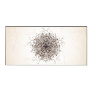 Banjado Magnettafel 78x37cm Magnetwand  Schwarz Aus Metall Magnetpinnwand Pinnwand Inkl. 4 Magnete Motiv Mehendi