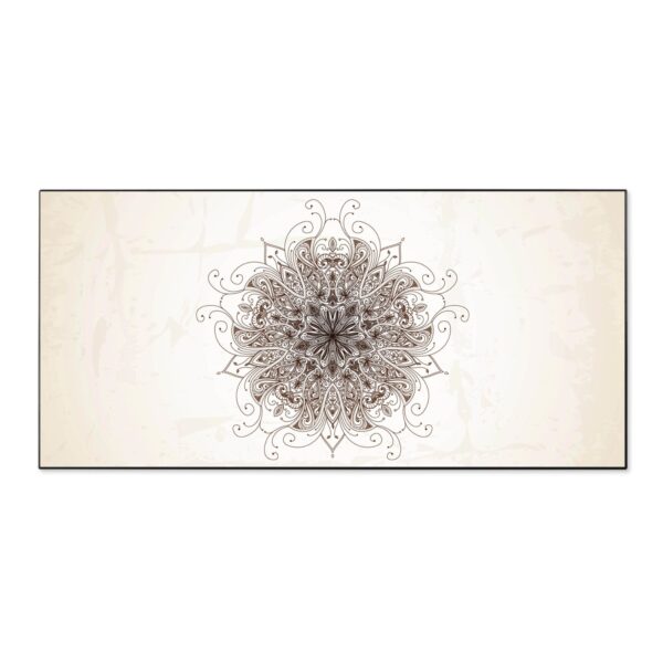 Banjado Magnettafel 78x37cm Magnetwand  Schwarz Aus Metall Magnetpinnwand Pinnwand Inkl. 4 Magnete Motiv Mehendi