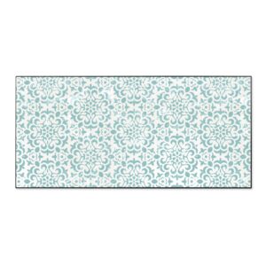 Banjado Magnettafel 78x37cm Magnetwand  Schwarz Aus Metall Magnetpinnwand Pinnwand Inkl. 4 Magnete Motiv Muster Getupft Blau