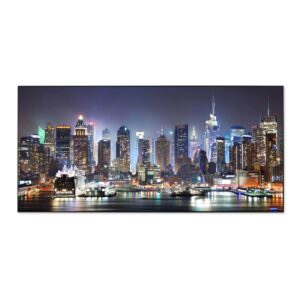 Banjado Magnettafel 78x37cm Magnetwand  Schwarz Aus Metall Magnetpinnwand Pinnwand Inkl. 4 Magnete Motiv New York