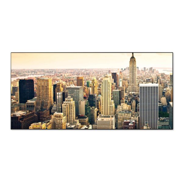 Banjado Magnettafel 78x37cm Magnetwand  Schwarz Aus Metall Magnetpinnwand Pinnwand Inkl. 4 Magnete Motiv New York City