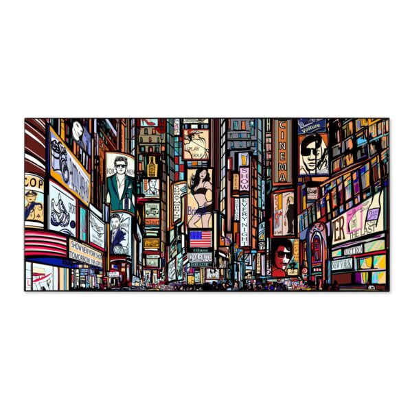 Banjado Magnettafel 78x37cm Magnetwand  Schwarz Aus Metall Magnetpinnwand Pinnwand Inkl. 4 Magnete Motiv New York Show