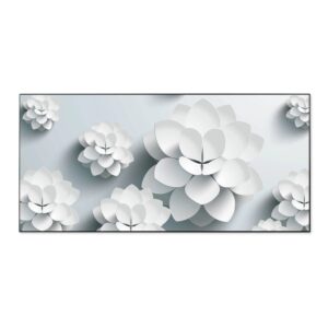 Banjado Magnettafel 78x37cm Magnetwand  Schwarz Aus Metall Magnetpinnwand Pinnwand Inkl. 4 Magnete Motiv Papier Lotus