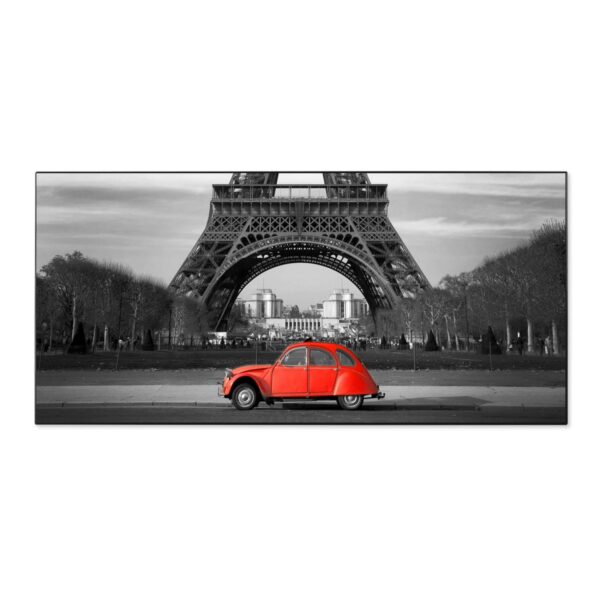 Banjado Magnettafel 78x37cm Magnetwand  Schwarz Aus Metall Magnetpinnwand Pinnwand Inkl. 4 Magnete Motiv Paris