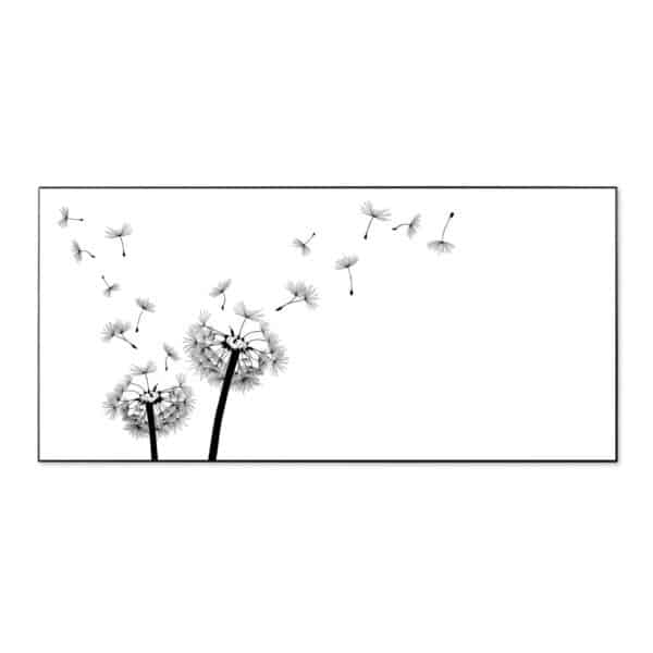 Banjado Magnettafel 78x37cm Magnetwand  Schwarz Aus Metall Magnetpinnwand Pinnwand Inkl. 4 Magnete Motiv Pusteblume 2