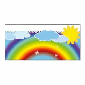 Banjado Magnettafel 78x37cm Magnetwand  Schwarz Aus Metall Magnetpinnwand Pinnwand Inkl. 4 Magnete Motiv Regenbogen