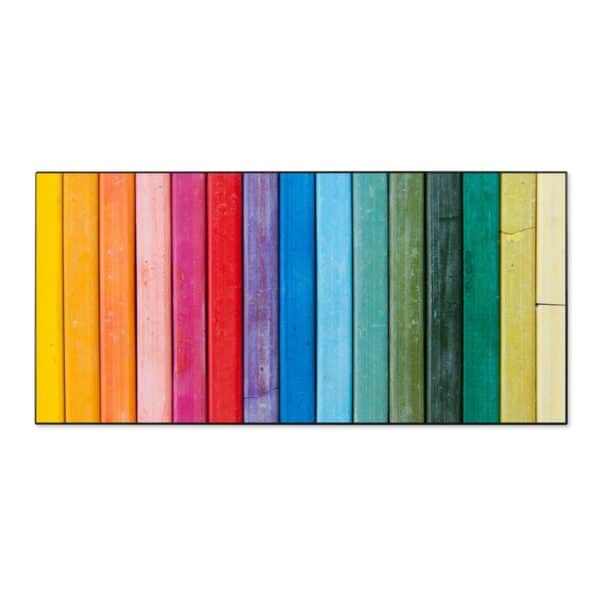Banjado Magnettafel 78x37cm Magnetwand  Schwarz Aus Metall Magnetpinnwand Pinnwand Inkl. 4 Magnete Motiv Regenbogenfarben
