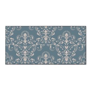 Banjado Magnettafel 78x37cm Magnetwand  Schwarz Aus Metall Magnetpinnwand Pinnwand Inkl. 4 Magnete Motiv Royal Creme Blau