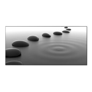 Banjado Magnettafel 78x37cm Magnetwand  Schwarz Aus Metall Magnetpinnwand Pinnwand Inkl. 4 Magnete Motiv Schwarze Steine