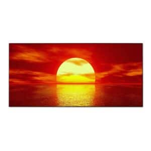 Banjado Magnettafel 78x37cm Magnetwand  Schwarz Aus Metall Magnetpinnwand Pinnwand Inkl. 4 Magnete Motiv Sonnenuntergang