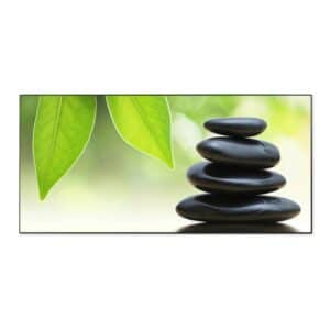 Banjado Magnettafel 78x37cm Magnetwand  Schwarz Aus Metall Magnetpinnwand Pinnwand Inkl. 4 Magnete Motiv Steine&Relax