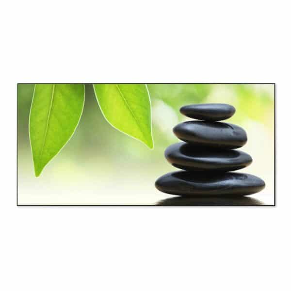 Banjado Magnettafel 78x37cm Magnetwand  Schwarz Aus Metall Magnetpinnwand Pinnwand Inkl. 4 Magnete Motiv Steine&Relax