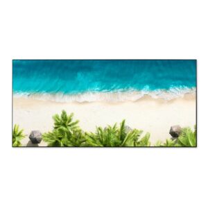 Banjado Magnettafel 78x37cm Magnetwand  Schwarz Aus Metall Magnetpinnwand Pinnwand Inkl. 4 Magnete Motiv Strandtag