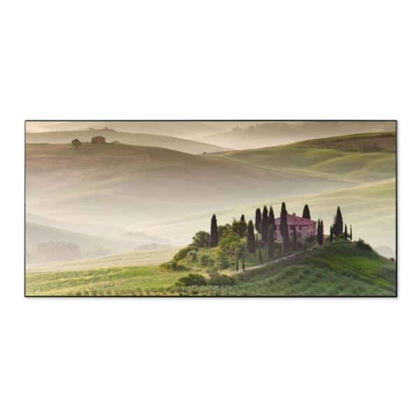 Banjado Magnettafel 78x37cm Magnetwand  Schwarz Aus Metall Magnetpinnwand Pinnwand Inkl. 4 Magnete Motiv Toscana