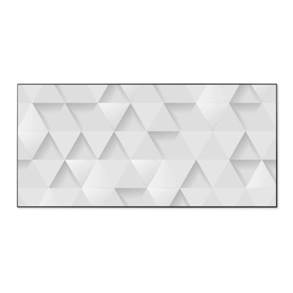 Banjado Magnettafel 78x37cm Magnetwand  Schwarz Aus Metall Magnetpinnwand Pinnwand Inkl. 4 Magnete Motiv Weisse Dreiecke