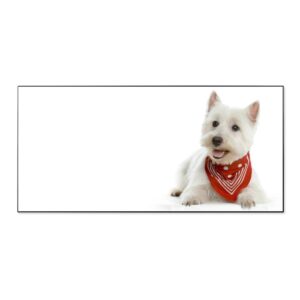 Banjado Magnettafel 78x37cm Magnetwand  Schwarz Aus Metall Magnetpinnwand Pinnwand Inkl. 4 Magnete Motiv Westie