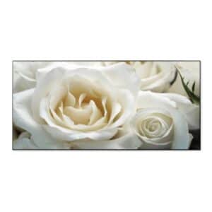 Banjado Magnettafel 78x37cm Magnetwand  Schwarz Aus Metall Magnetpinnwand Pinnwand Inkl. 4 Magnete Motiv White Roses