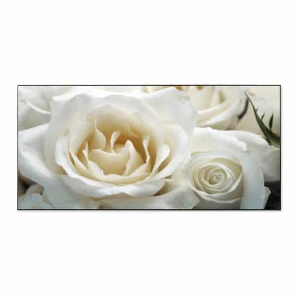 Banjado Magnettafel 78x37cm Magnetwand  Schwarz Aus Metall Magnetpinnwand Pinnwand Inkl. 4 Magnete Motiv White Roses