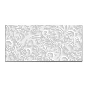 Banjado Magnettafel 78x37cm Magnetwand  Schwarz Aus Metall Magnetpinnwand Pinnwand Inkl. 4 Magnete Motiv White Swirl