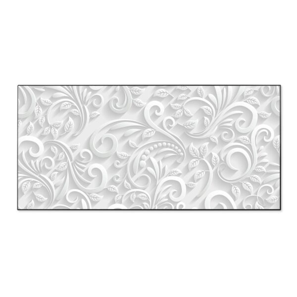 Banjado Magnettafel 78x37cm Magnetwand  Schwarz Aus Metall Magnetpinnwand Pinnwand Inkl. 4 Magnete Motiv White Swirl