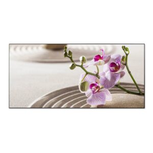 Banjado Magnettafel 78x37cm Magnetwand  Schwarz Aus Metall Magnetpinnwand Pinnwand Inkl. 4 Magnete Motiv Zen Relax
